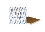 white and blue ceramic st dwynwens coaster with you and me forever in welsh
